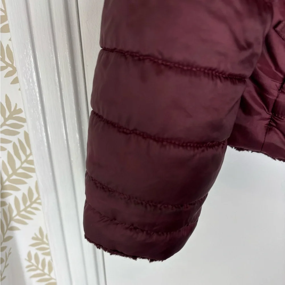 The North Face Girl’s Maroon Mossbud Swirl Insulated Reversible Jacket M 10/12 - Picture 8 of 16